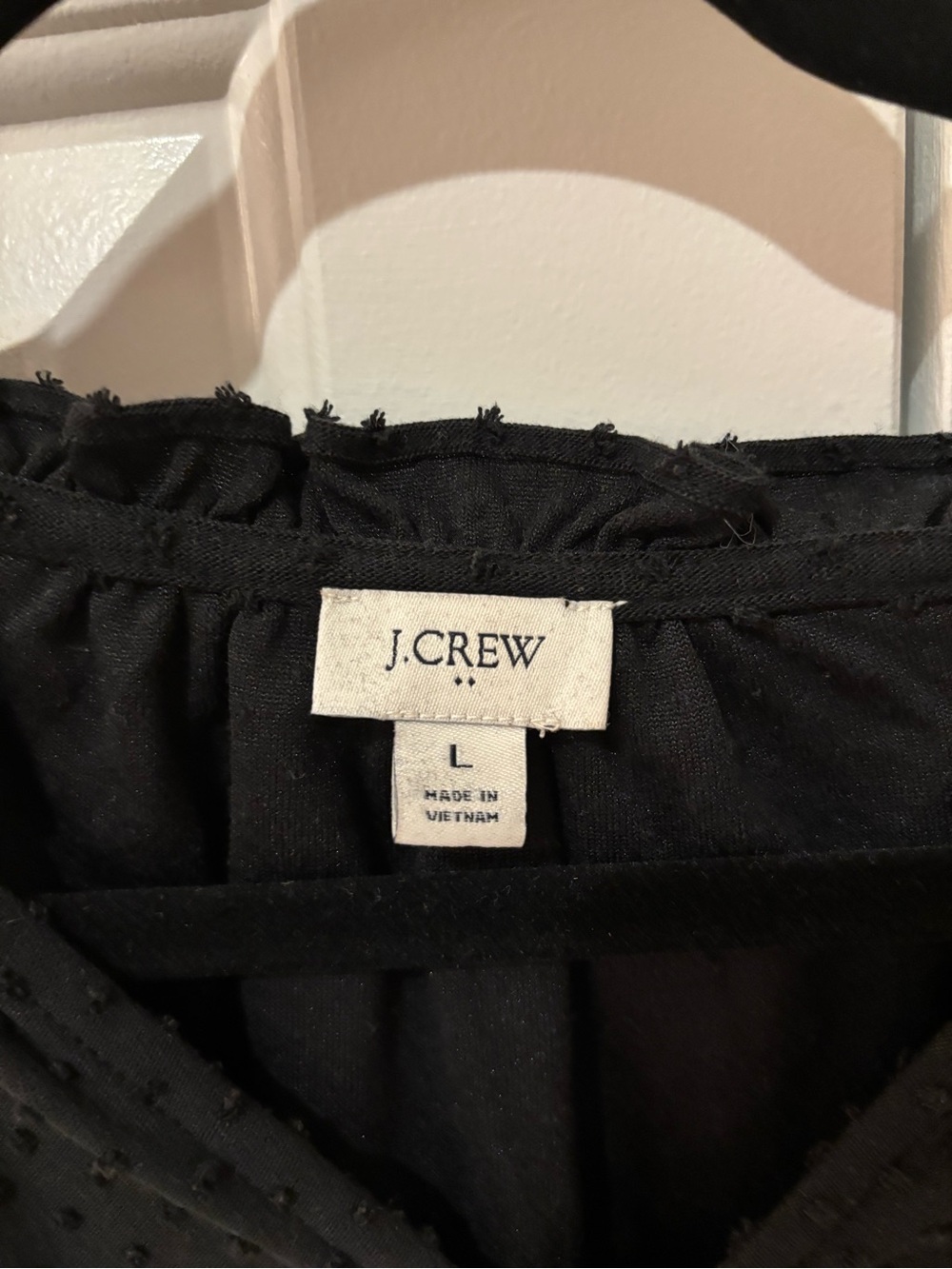 J. Crew Black Ruffle Swiss Dot Blouse - Picture 2 of 2